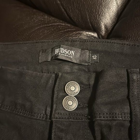 Hudson Women's Midrise Jeans Straight Leg Stretch Black Denim, Size 12/32 New - Picture 6 of 17